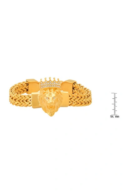 Shop Hmy Jewelry Crystal Lion Bracelet In Yellow