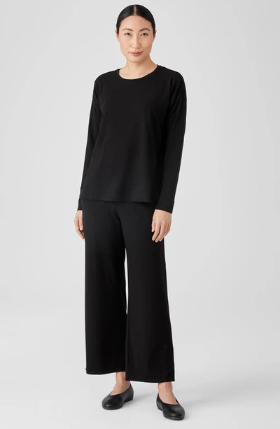 Shop Eileen Fisher Stretch Jersey Top In Black