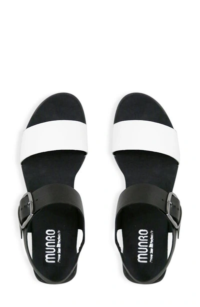 Shop Munro Cleo Sandal In White/ Black Leather