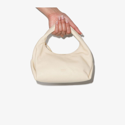Shop Khaite Neutral Beatrice Large Leather Hobo Shoulder Bag In Neutrals