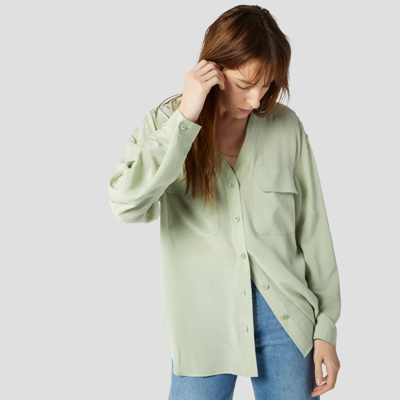 Shop Equipment Piapot Silk Shirt In Reseda Green