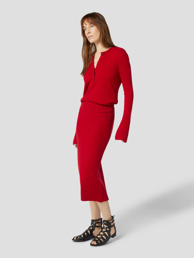 Shop Equipment Volonne Cashmere Skirt In Red Dahlia