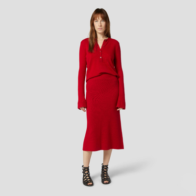 Shop Equipment Volonne Cashmere Skirt In Red Dahlia