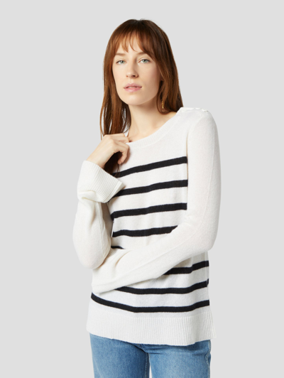 Shop Equipment Junie Cashmere Sweater In Nature White True Black