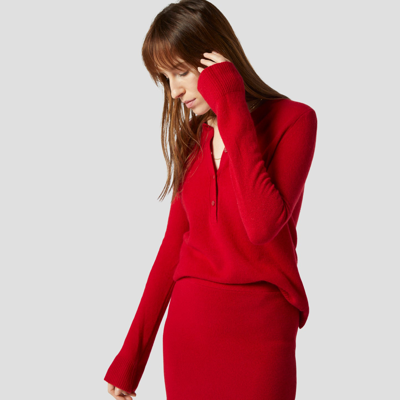 Shop Equipment Smithe Cashmere Sweater In Red Dahlia