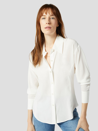 Shop Equipment Mari Silk Shirt In Nature White