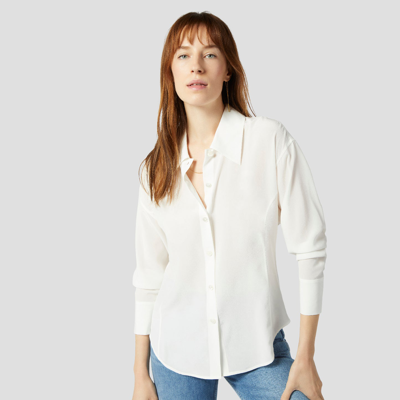 Shop Equipment Mari Silk Shirt In Nature White