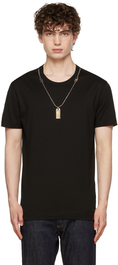 Shop Dolce & Gabbana Black Reborn To Live T-shirt In N0000 Nero