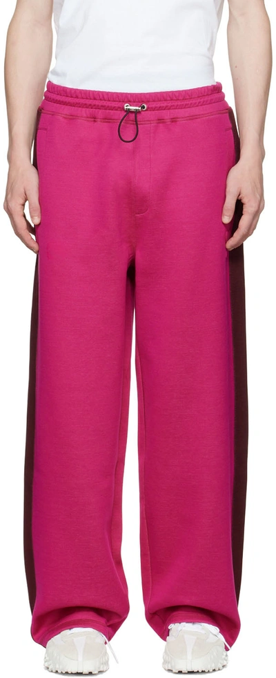 Shop Ami Alexandre Mattiussi Pink Track Lounge Pants In Burgundy/fuchsia/617