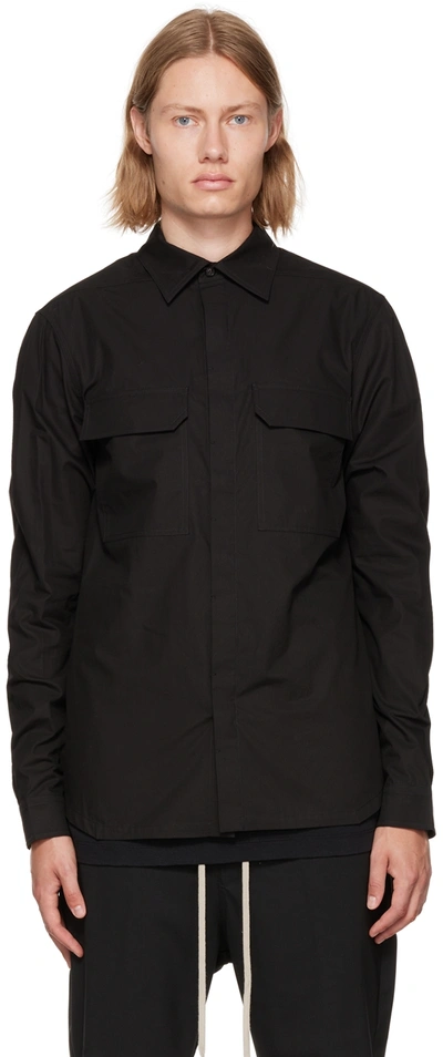 Shop Rick Owens Black Cotton Shirt In 09 Black