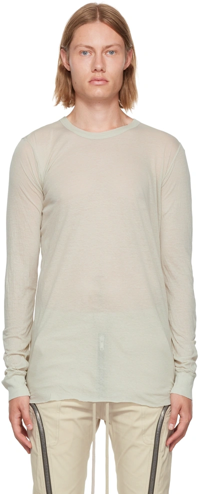 Shop Rick Owens Gray Basic Long Sleeve T-shirt In 08 Pearl
