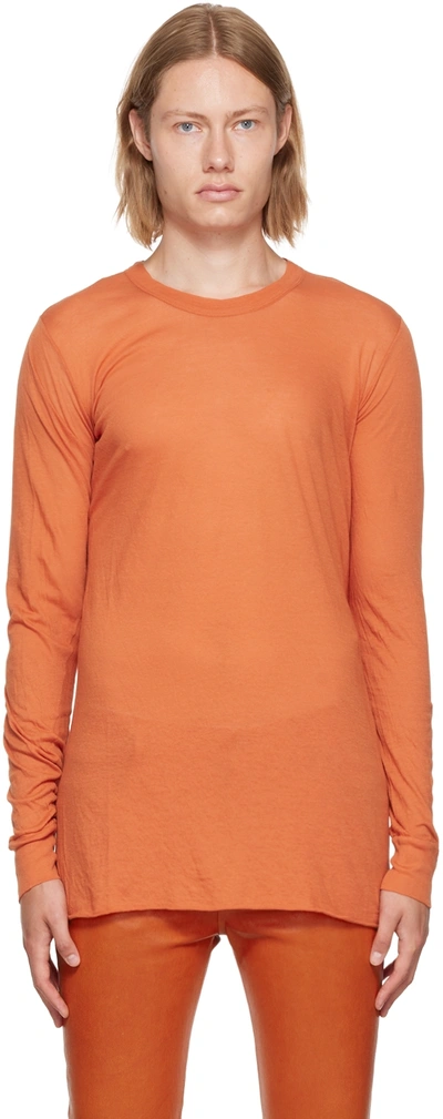 Shop Rick Owens Orange Basic Long Sleeve T-shirt In 53 Orange