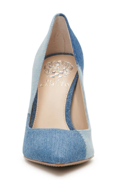 Shop Vince Camuto Akenta Pointed Toe Pump In Med Wash/ Dk Denim