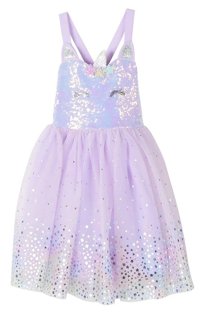 Shop Zunie Kids' Sequin Embellished Dress In Purple