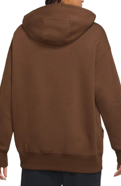 Shop Nike Sportswear Phoenix Oversize Fleece Hoodie In Cacao Wow/ Black