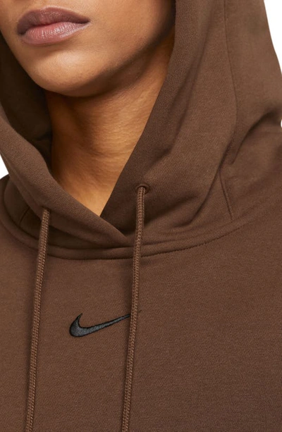 Shop Nike Sportswear Phoenix Oversize Fleece Hoodie In Cacao Wow/ Black