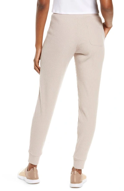 Shop Alo Yoga Muse Ribbed High Waist Sweatpants In Dusty Pink