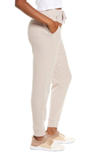 Shop Alo Yoga Muse Ribbed High Waist Sweatpants In Dusty Pink