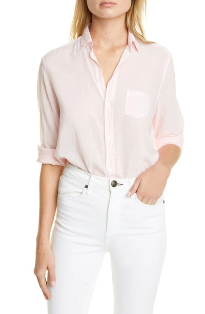 Shop Frank & Eileen Cotton Voile Button-up Shirt In Soft Pink Voile