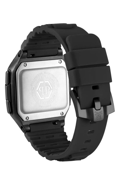 Shop Philipp Plein Hyper $hock Silicone Strap Watch, 44mm In Ip Black