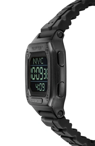Shop Philipp Plein Hyper $hock Silicone Strap Watch, 44mm In Ip Black