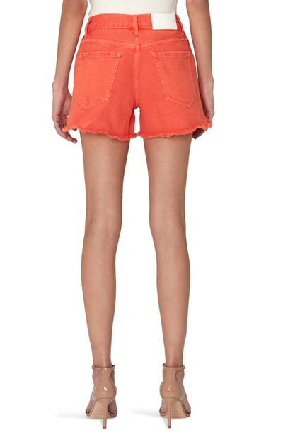 7 For All Mankind Easy Ruby High Waist Relaxed Cutoff Denim Shorts In Tigerlily