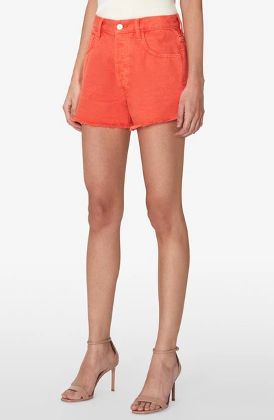 7 For All Mankind Easy Ruby High Waist Relaxed Cutoff Denim Shorts In Tigerlily