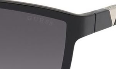 Shop Guess 60mm Square Sunglasses In Shiny Black / Gradient Smoke
