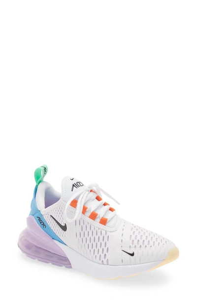 Nike White & Purple Air Max 270 Sneakers In White/black Safety Orange/green  Glow | ModeSens