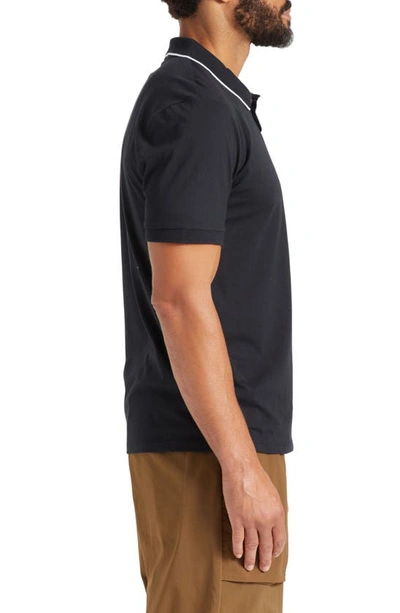 Shop Brixton Pipe Trim Short Sleeve Polo In Black