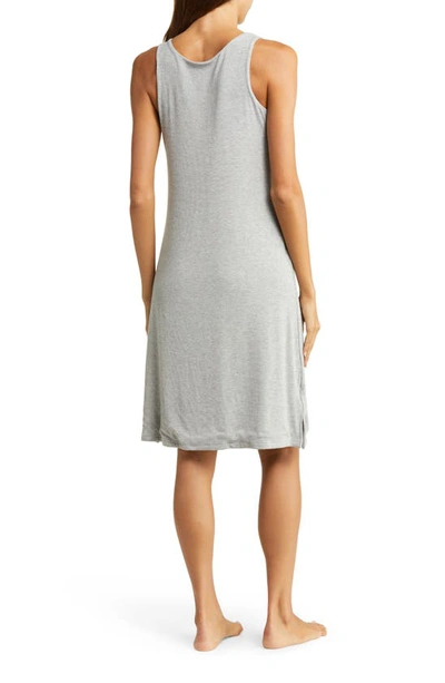 Cozy Earth Rib Knit Nightgown In Grey