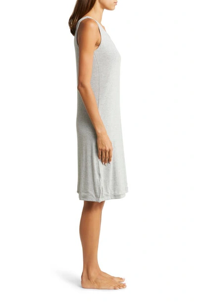 Cozy Earth Rib Knit Nightgown In Grey