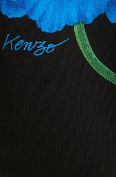 Shop Kenzo Poppy Logo Graphic Cotton Sweatshirt In Black