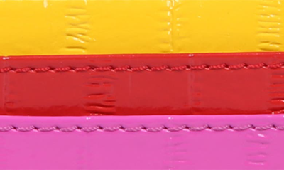 Kurt Geiger Small Multicolored Leather Card Holder In Open Pink