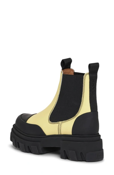 Shop Ganni Lug Sole Chelsea Boot In Pale Banana