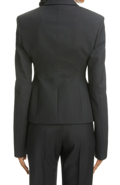 Shop Givenchy Zip Detail Wool & Mohair Peplum Jacket In Black