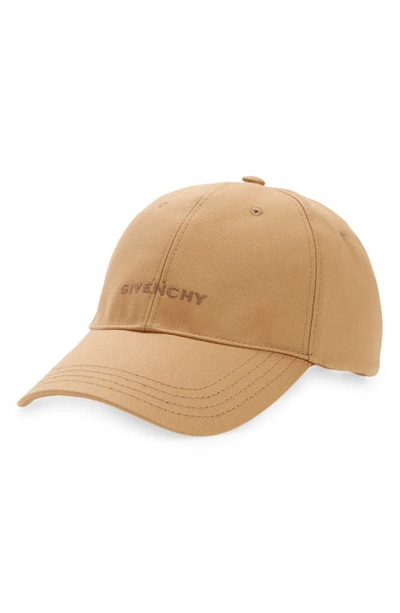 Shop Givenchy 4g Embroidered Baseball Cap In Beige Camel