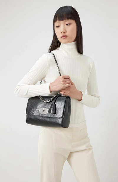 Shop Mulberry Medium Lily Leather Top Handle Bag In Black