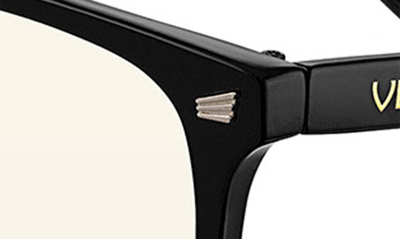 Shop Velvet Eyewear Hannah 52mm Round Blue Light Blocking Glasses In Black