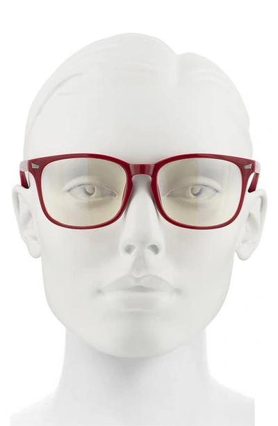 Shop Velvet Eyewear Hannah 52mm Round Blue Light Blocking Glasses In Red