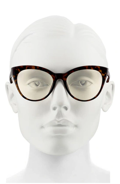 Shop Velvet Eyewear Hailie 52mm Cat Eye Blue Light Blocking Glasses In Tortoise