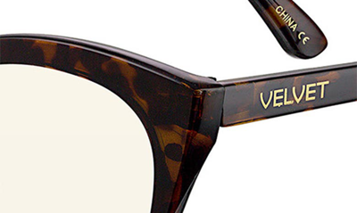 Shop Velvet Eyewear Hailie 52mm Cat Eye Blue Light Blocking Glasses In Tortoise