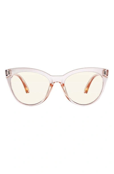 Shop Velvet Eyewear Hailie 52mm Cat Eye Blue Light Blocking Glasses In Pink