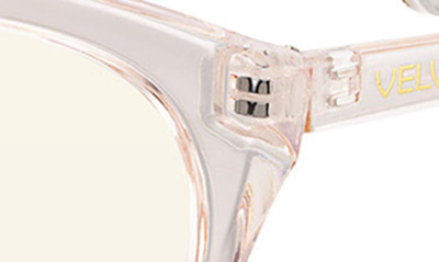Shop Velvet Eyewear Hailie 52mm Cat Eye Blue Light Blocking Glasses In Pink