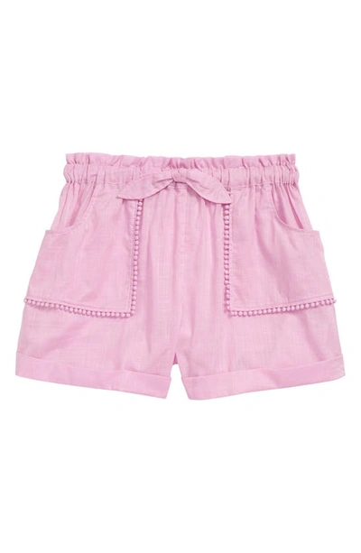 Shop Zimmermann Kids' Jeannie Pocket Detail Cotton Shorts In Pink Lavender