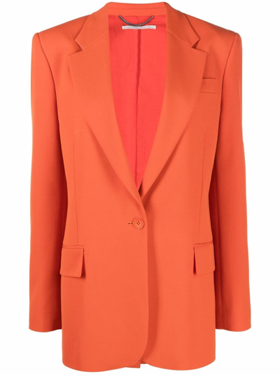 Shop Stella Mccartney Single-breasted Tailored Blazer In Yellow & Orange