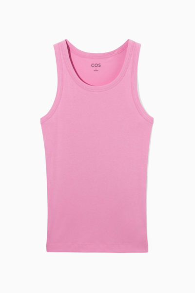 Shop Cos Ribbed Tank Top In Pink