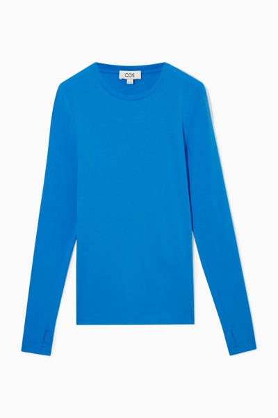 Shop Cos Slim-fit Long-sleeve Top In Blue