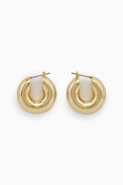 Shop Cos Small Chunky Hoop Earrings In Gold