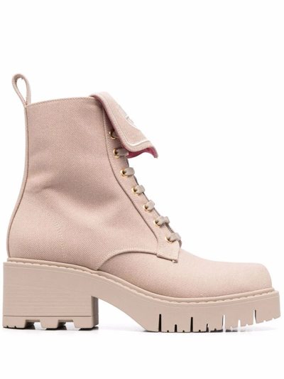Shop Chiara Ferragni Women's  Beige Fabric Ankle Boots